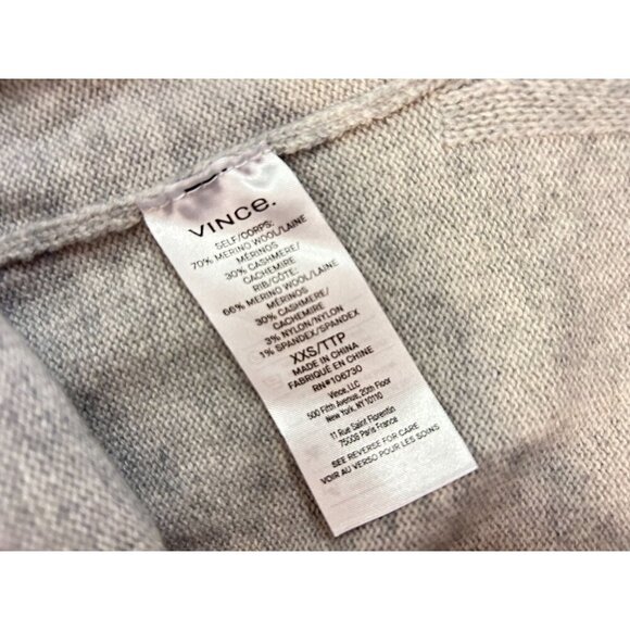 Vince Italian Grey Wool Cashmere Funnel Neck Midi Dress XXS - Picture 5 of 10